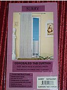2-x-CURTAIN-180-cm-X-220-cm-CONCEALED-TAB-BURGUNDY-RED-STRIPED-SURRY